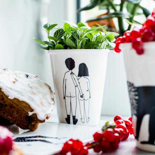 Porcelain cup - 'Naked Couple Back'-Helen B-My Ex Boyfriend