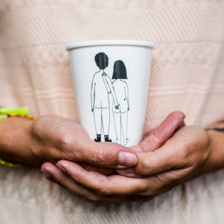 Porcelain cup - 'Naked Couple Back'-Helen B-My Ex Boyfriend