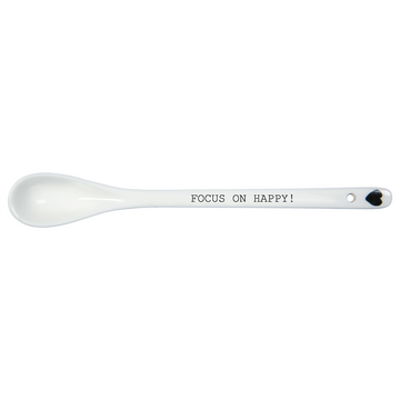 Porcelain spoon - 'Focus on Happy'-Helen B-My Ex Boyfriend