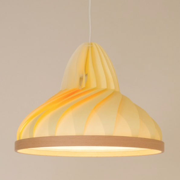 Wave lamp paper and wood pastel yellow-Studio Snowpuppe-My Ex Boyfriend